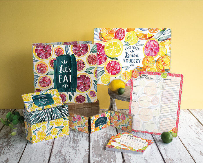 CatCoq lemon colorful patterned boxes and stationery