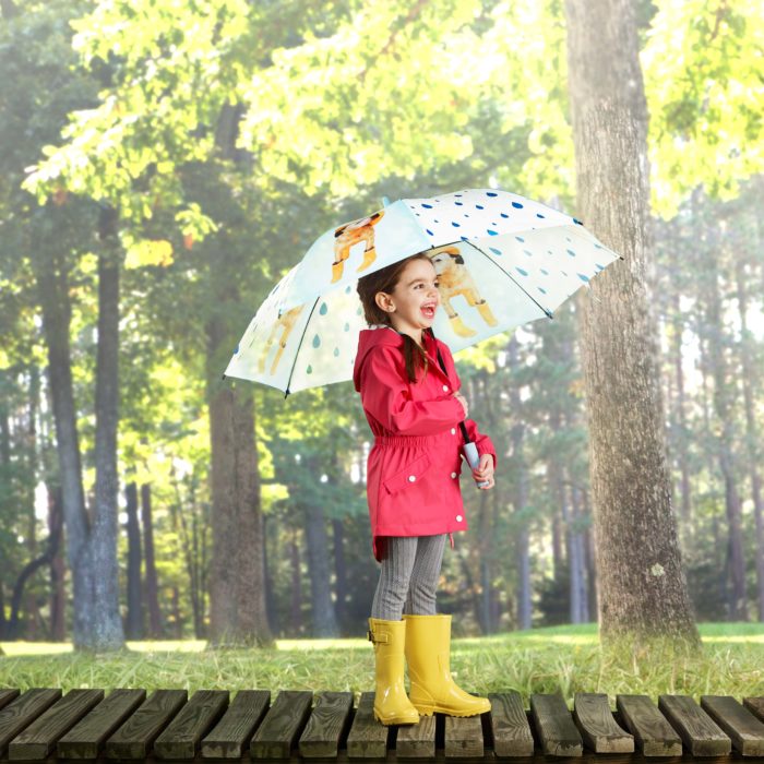 Rachael Hale girl with dog umbrella