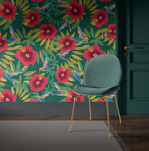 Turnowsky wallpaper floral with chair