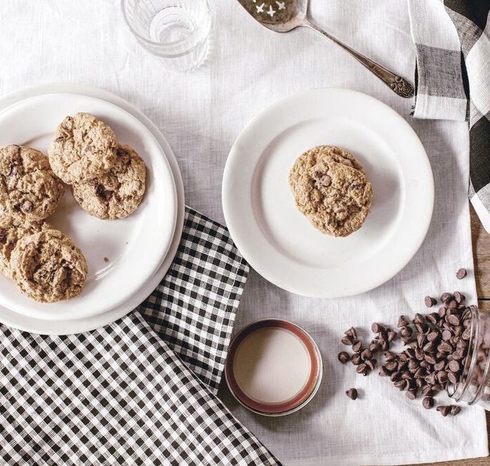 Heirloomed styled shot chocolate chip cookies