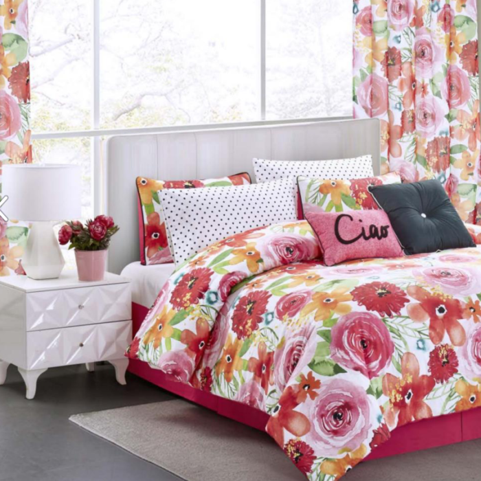 Floral bedding sara b bed product styled shot