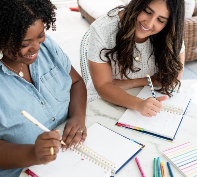 Simplified by Emily Ley two women writing in journals